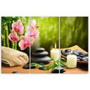 3 stykke lærredstryk, Zen Stones blomster