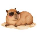 Capybara Wallsticker med solbriller