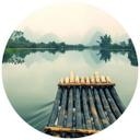 Fototapet - Rundt Rafting i Kina - vliesetapet/selvklæbende non-woven tapet