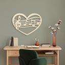 Arte en madera de álamo - Música corazón