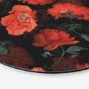 Tableau sur alu-Dibond UN Designs - Fleurs rouges - Rond
