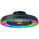 Deckenleuchte Levin, schwarz, 13,7 x 48,5 cm, Deckenventilator mit LED