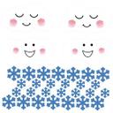 Muursticker set Wolken + Sneeuwvlokjes