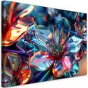 Canvasbillede, 3D-blomsterbuket af glas