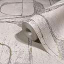 Papel pintado no tejido de color beige brillante formas geométricas gráfico moderno 