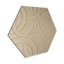 Sekskantet billede Abstrakte ringe beige - Grande - Alu-Dibond