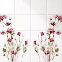 Azulejos Adhesivos flores rojas - lote de 12