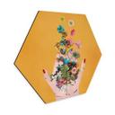 Hexagon Dibond Treechild - Colorful flowers in Frida's hands