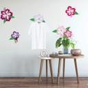 Sticker mural - Fleurs d'Hibiscus + Set de 3 patères inclus