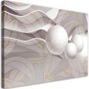 Canvasbillede, gyldne blade og 3D-kugler