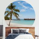 Fototapet - Rundt Colombo - Vandbungalows på Maldiverne - vliesetapet/selvklæbende non-woven tapet