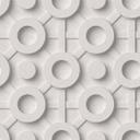 Papel pintado no tejido gráfico 3D aspecto moderno, círculos mate en gris