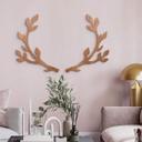 Decoración en madera cornamenta de ciervo floral - caoba