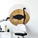 Sticker mural Kubistika - Cygne et pleine lune - Rond