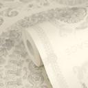 Versace ikke-vævet tapet Heritage Baroque Medallion Floral White Grey luksuriøst elegant
