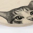 Cuadro de madera Gato curioso - Korenkova - Redondo