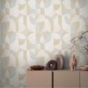 Tapet med geometrisk mønster i beige grå hvid - moderne ikke-vævet tapet diskret og stilfuldt