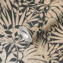 Papel pintado tejido-no tejido oro negro metalizado papel pintado tejido-no tejido hojas dormitorio
