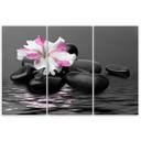 3-delt lærredsprint Pink Zen Flower Stones