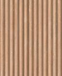 Papel pintado no tejido de color marrón beige aspecto 3D panel acústico aspecto madera rayas clásico 