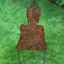 Buddha Gartenstecker Edelrost Optik Metallschild - 29x65x1 cm