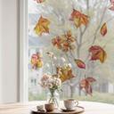 Cuadro de ventana con coloridas hojas de otoño (18 uds.)