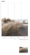 Fototapet med græs ved havet beige,Blomst 2,70 x 2,12 m