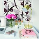 Poster autocollant - W - Fleurs Marrons