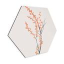 Hexagon Dibond Ferskenfarvede kirsebærblomster - Kubistika