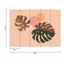 BohoLeaves tapet i beige-grøn - non-woven tapet Designwalls 2 - 2,55 x 3,5 m
