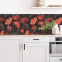 Revêtement mural pour cuisine UN Designs - Fleurs rouges