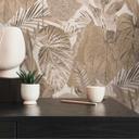 Papel pintado Jungla tono sobre tono beige - Papel pintado no tejido floral con hojas 