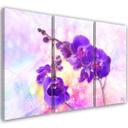 3 stykke lærred print Lilla orkidé blomst