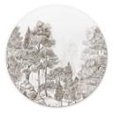 Wanddecoratie Bos met boslandschap in beige - Ms Tiff - Alu-Dibond Rond