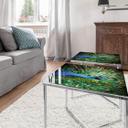 Plateau de table en verre - Paon - Carré