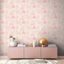 Papel pintado floral beige blanco estilo retro - Papel pintado no tejido floral con hojas