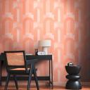 Art deco-stil grafisk tapet orange beige - tapet med retromønster
