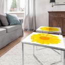 Plateau de table en verre - Gerbera jaune - Carré - 60x60 cm