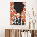 Canvasbillede kvinde med retro valmueblomster - Hülya