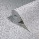 Papel pintado no tejido con motivo de hojas grises naturaleza floral