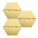 Hexagone - Alu-Dibond aspect doré - Vis ris aime (Set de 3)