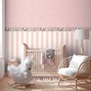 Tapetkant pink violet med fugl - blomsterranke & naturmotiv