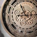 XL Steampunk Wanduhr mit Zahnrädern und offener Konstruktion | Vintage Metallic-Look | Ø46 cm