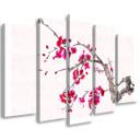 5 stykke lærredsprint Cherry Blossom Japan Nature