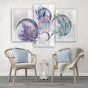 3 stykke lærredsprint, firkantede æsker hylder med blomster