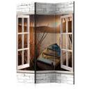 Screen room divider - Efterårssø, 3-delt