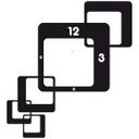 Wallsticker Retro Karo 2 Wanduhr - 82x90 cm