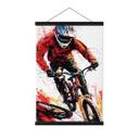 Tekstil plakat Dynamisk mountainbiker - Jaszke