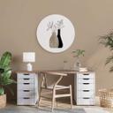 Tableau sur alu-Dibond rond Kubistika - Plantes minimalistes