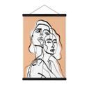 Póster de tela line art retrato de dos mujeres - Treechild